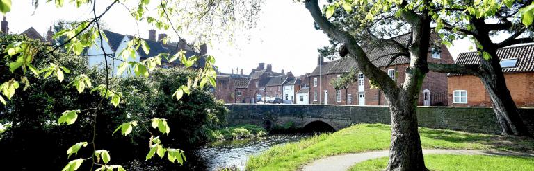 Walking path alongside river in Ollerton.