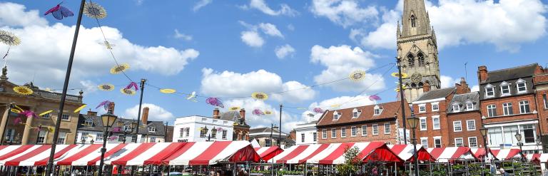 Newark Market Place during market